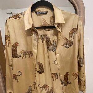 ZARA Leopard Longsleeve Shirt